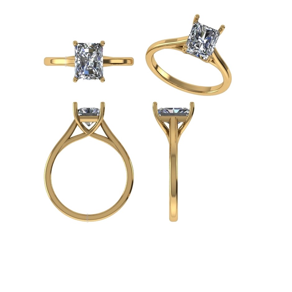 18k Yellow Gold 3ct Lab Diamond Engagement Ring