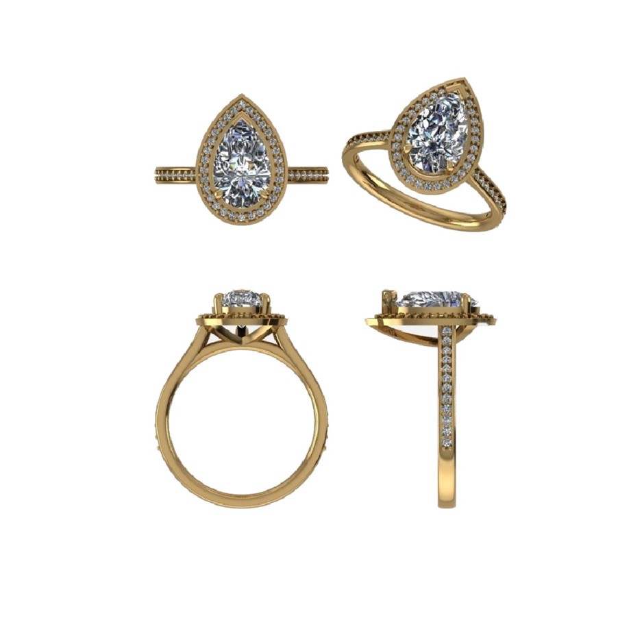 18k Yellow Gold 4ct Lab Diamond Engagement Ring