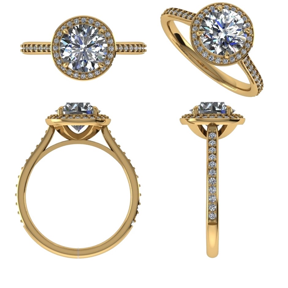 18k Yellow Gold 4ct Lab Diamond Engagement Ring