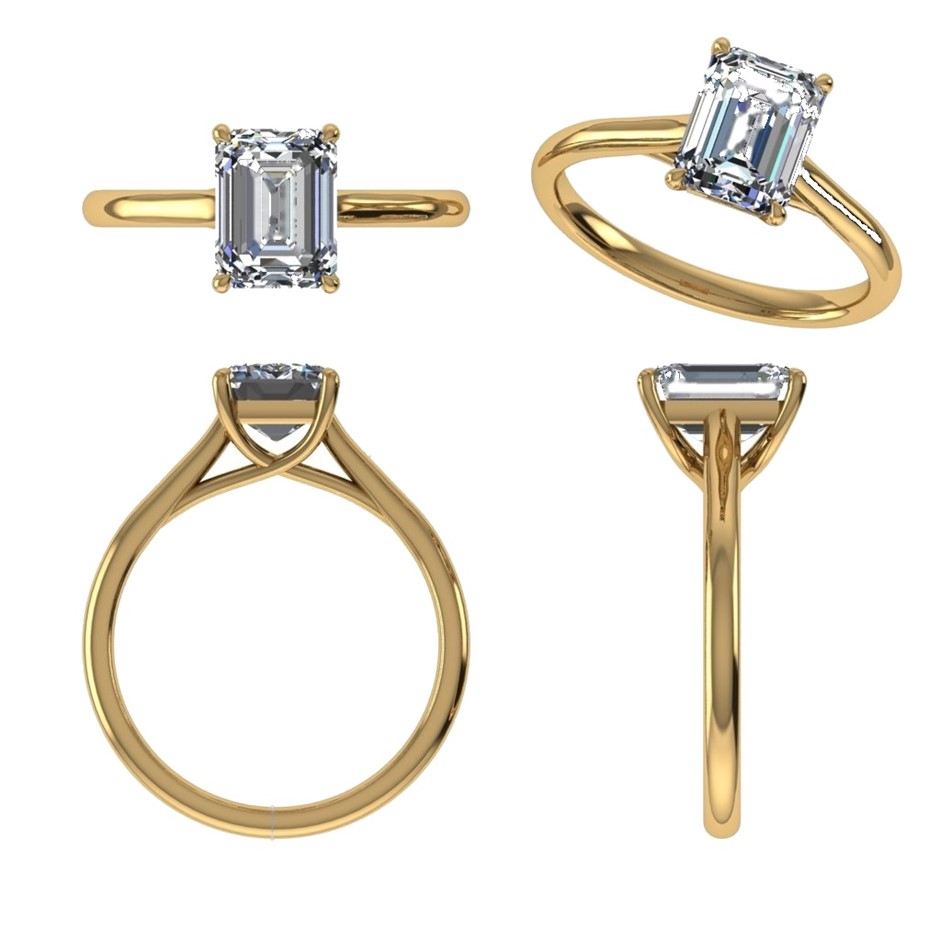 18k Yellow Gold 4ct Lab Diamond Engagement Ring