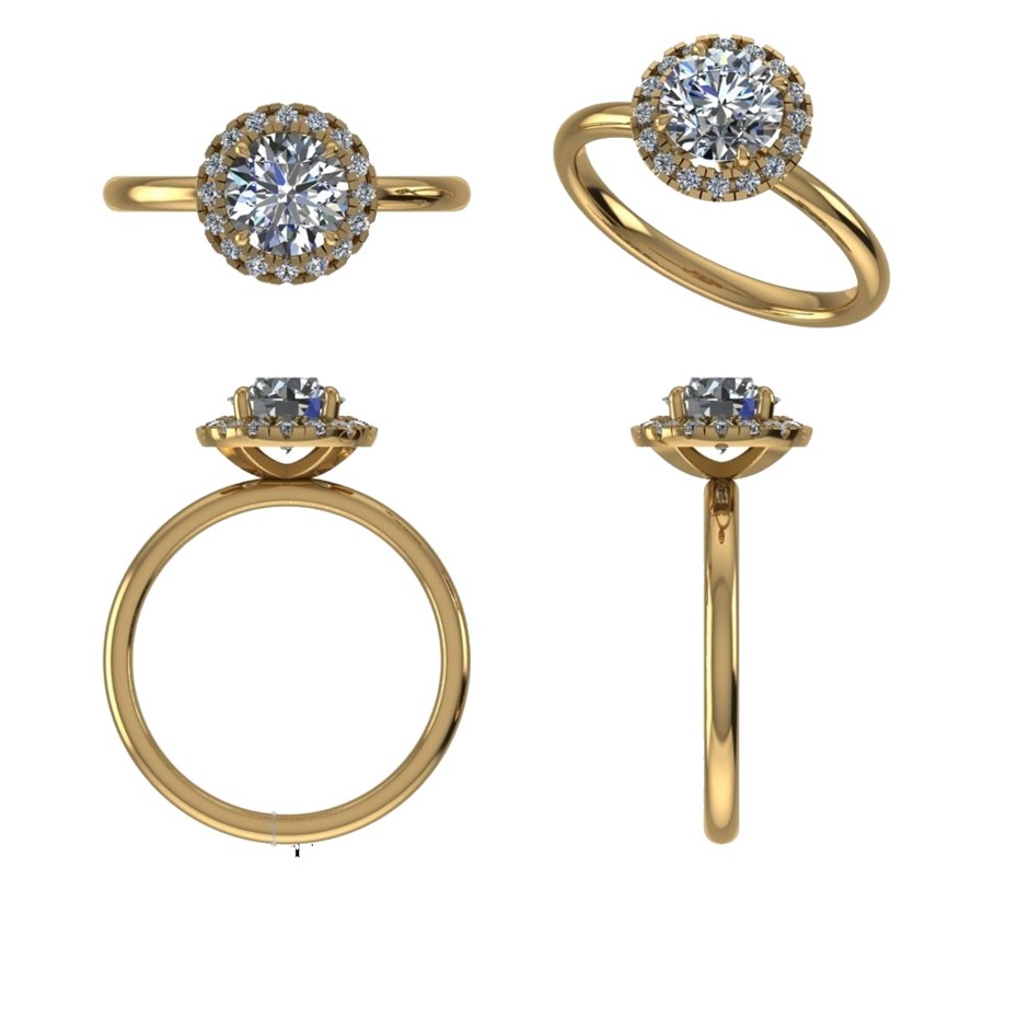 18k Yellow Gold 4ct Lab Diamond Engagement Ring