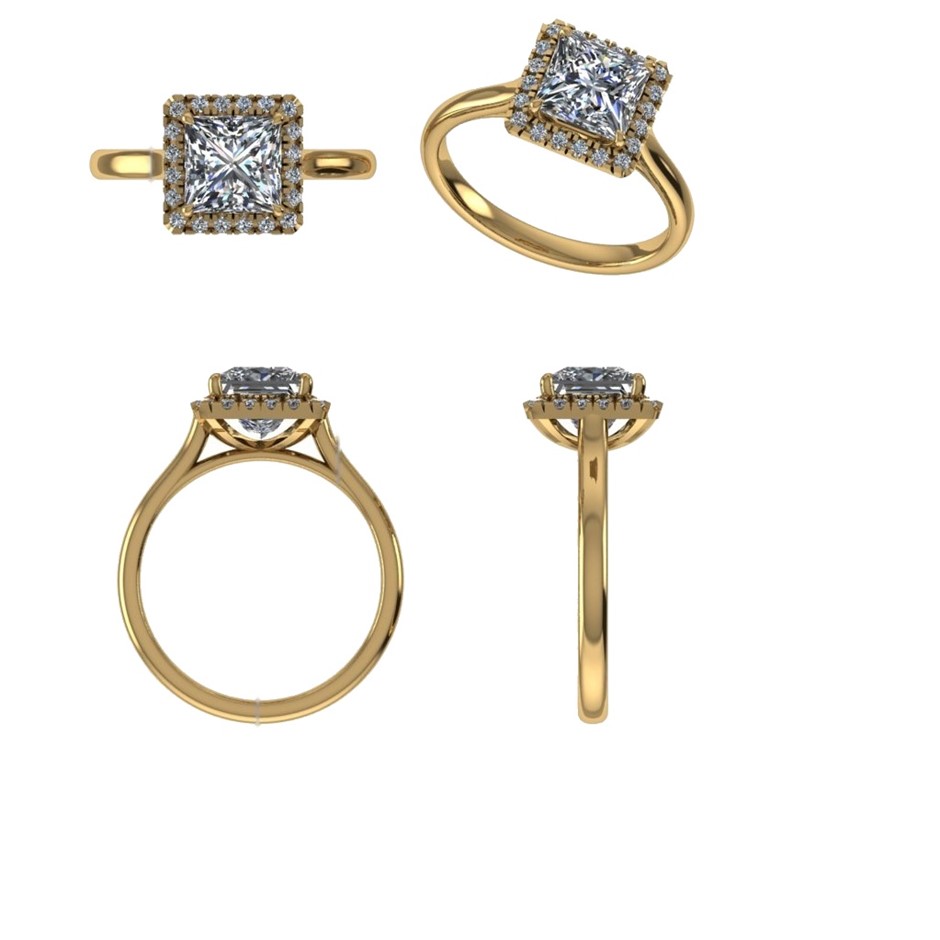 18k Yellow Gold 4ct Lab Diamond Engagement Ring