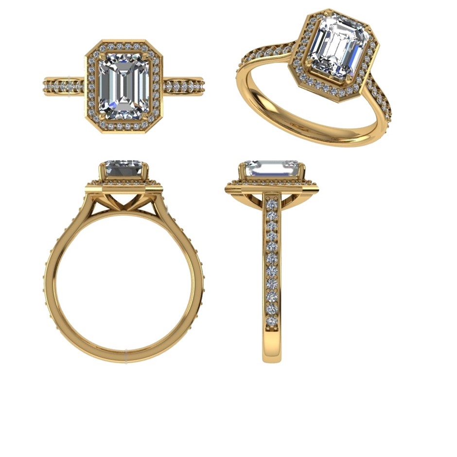 18k Yellow Gold 4ct Lab Diamond Engagement Ring