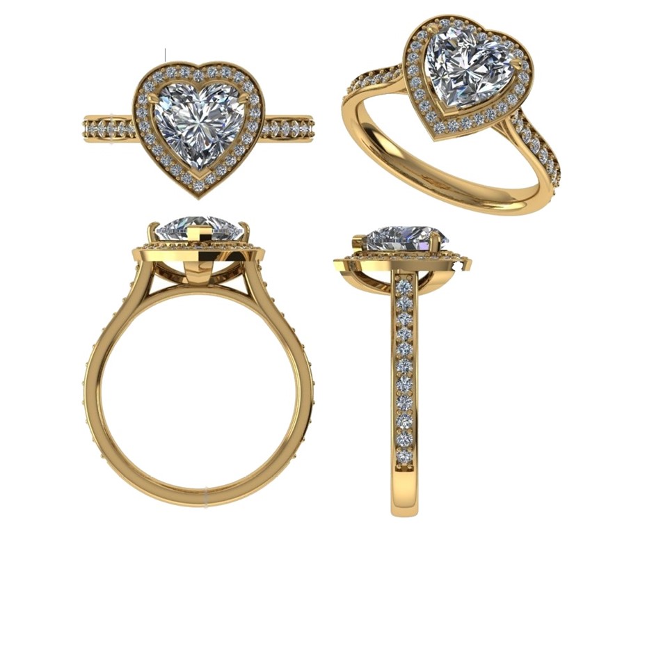 18k Yellow Gold 4ct Lab Diamond Engagement Ring