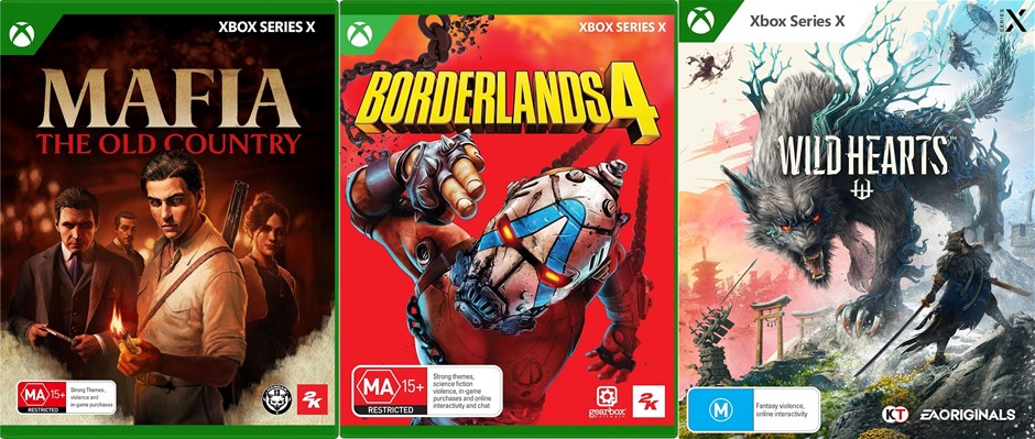 3 x XBOX SERIES X GAMES: Mafia The Old Country, Borderlands 4, & Wildhearts