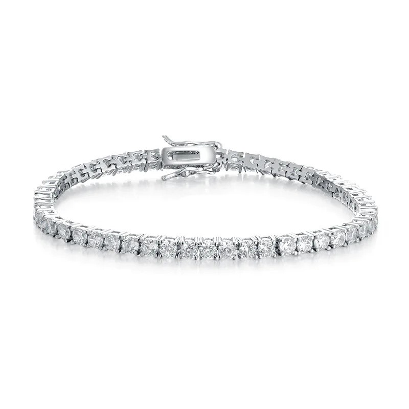 18k Gold Plated Sterling Silver Moissanite Tennis Bracelet