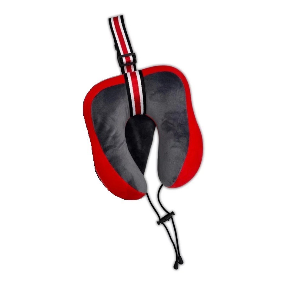 HUNTER Travel Pillow, Red. N.B: Eyemask & travel bag not included.