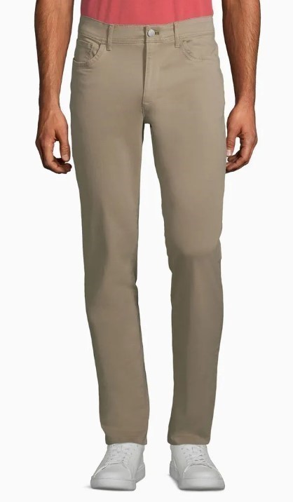 CALVIN KLEIN Men's Slim Infinite Flex Pants, Size 40x32, 98% Cotton, Beige