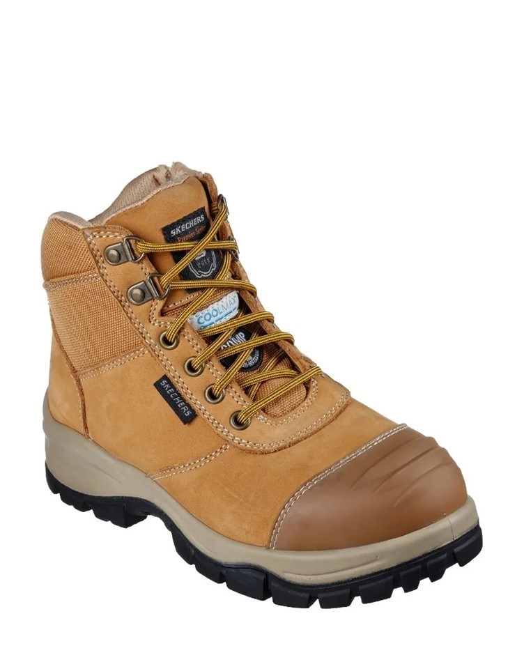 Skechers Women's Composite Toe Work Boot, Wheat, US 7