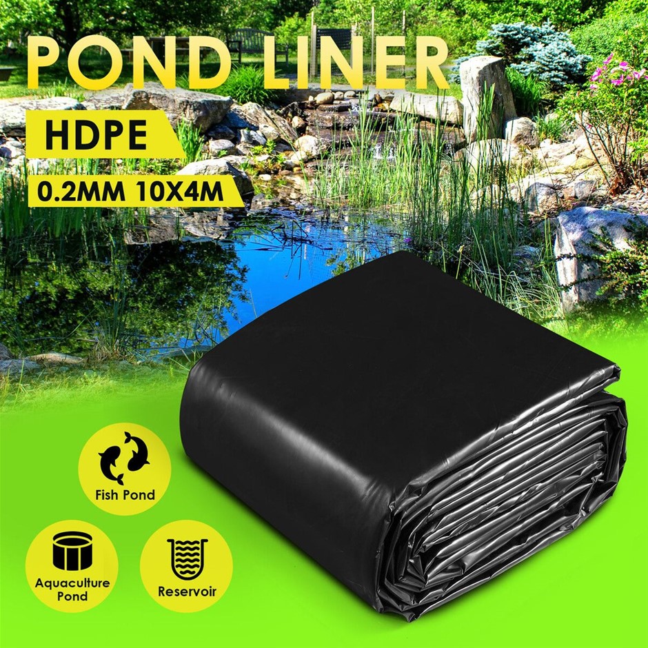 4x10m HDPE Pond Pool Liner 0.2mm Fish Koi Waterfall Garden Reservoir
