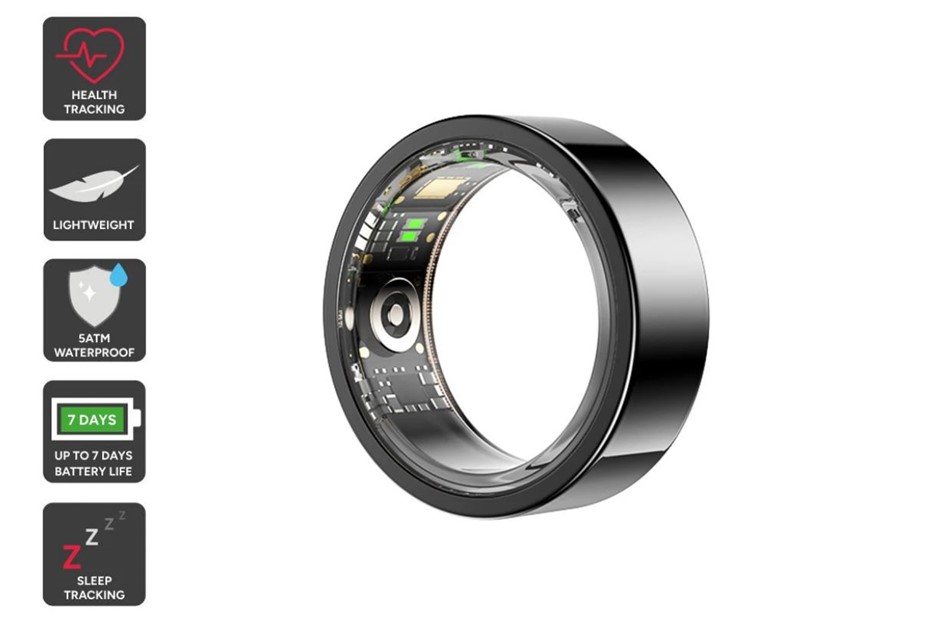 Kogan Aura Smart Ring (Black, Size 10)