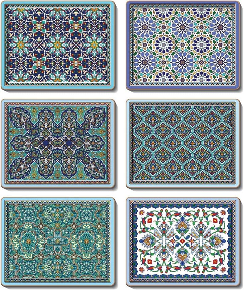 Cinnamon Dubai Placemats 6-Pieces Set, 34 x 26.5 cm, Multicolor NB: With sl