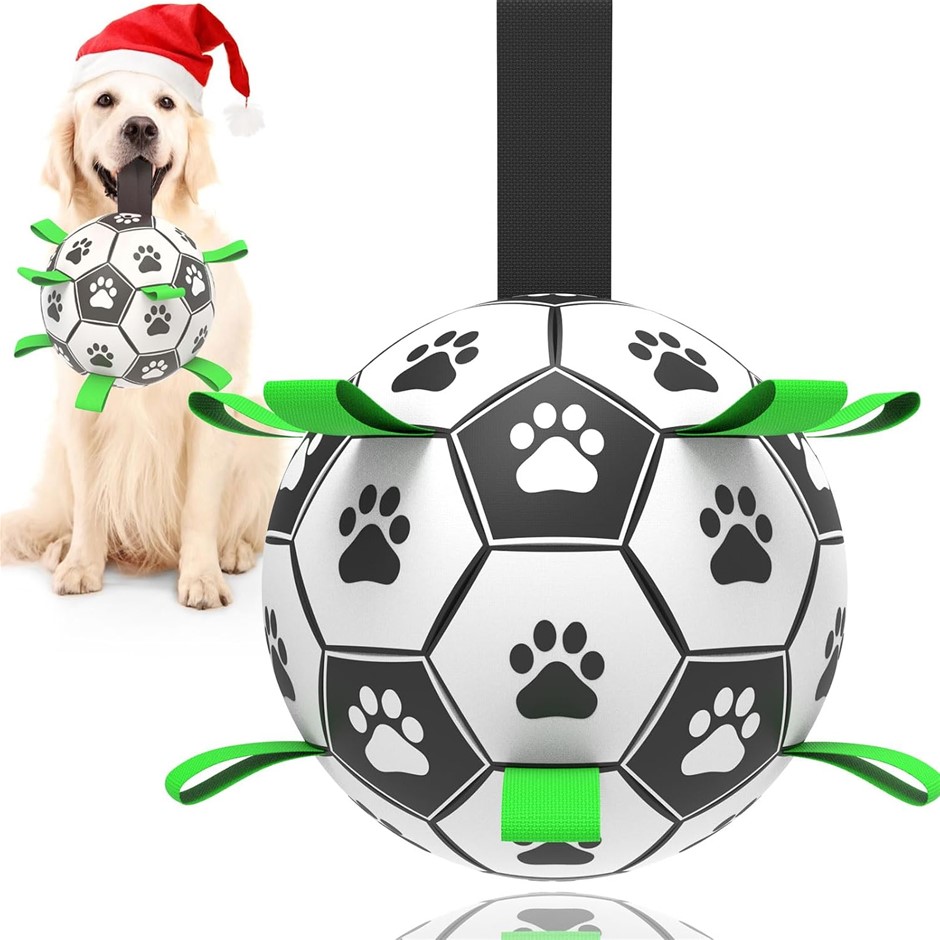 Dog Toys Soccer Ball with Straps, 6'' World Cup Interactive Dogs Toys for T