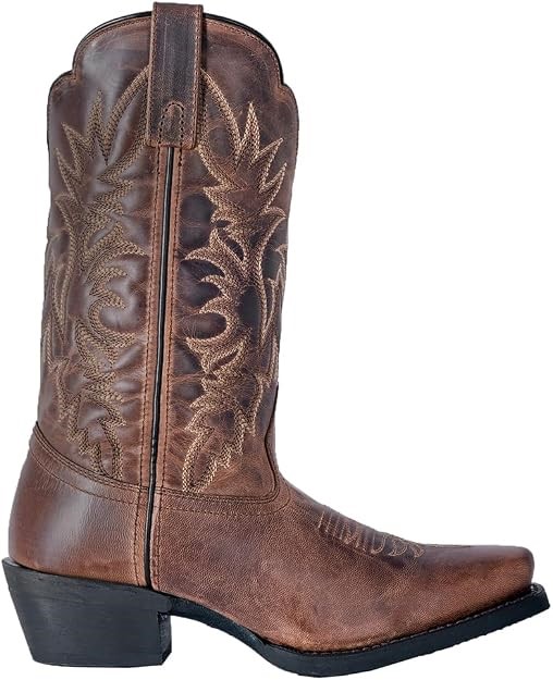 Laredo Womens Malinda Distressed Embroidered Square Toe Casual Boots Mid Ca
