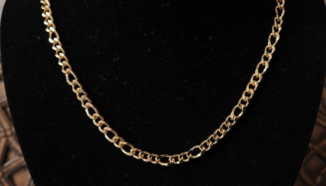18K/Italy Stamped Rose Gold Filled Figaro Chain -60cm-5mm