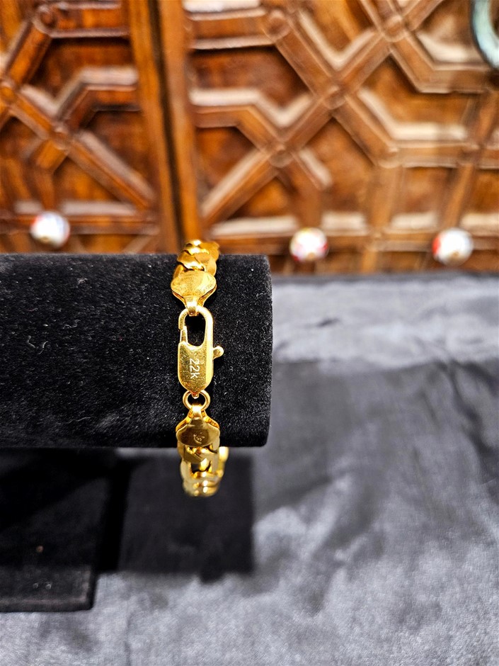 18k Italy Stamped Yellow Gold Filled Bracelet-Quality Guarantee-19cm