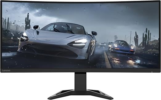 LENOVO G34w-30 Curved Wide Gaming Monitor - 34-inch, QHD, 165Hz, Anti-Glare