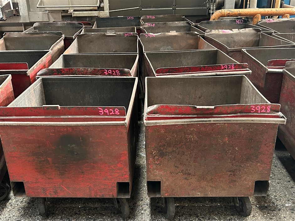10x Steel Fabricated Mobile Swarf Bins