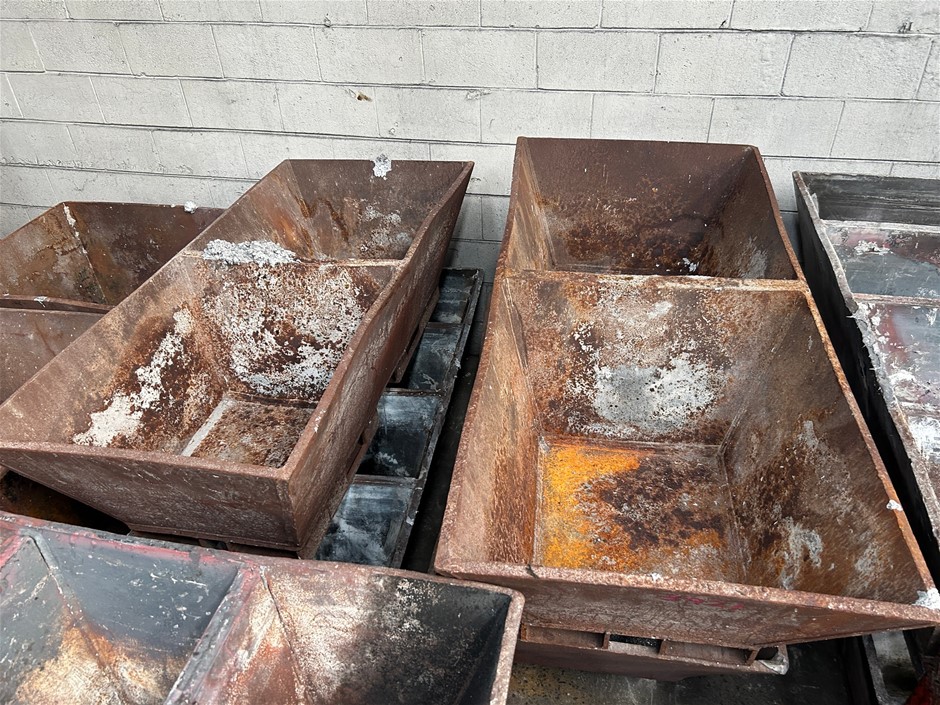 3 x Dual Compartment Cast Iron Smelting Bins