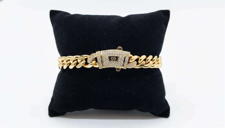 14K-Stamped Yellow Gold Filled Cuban Bracelet -17.5cm-10mm-Bonus Gift