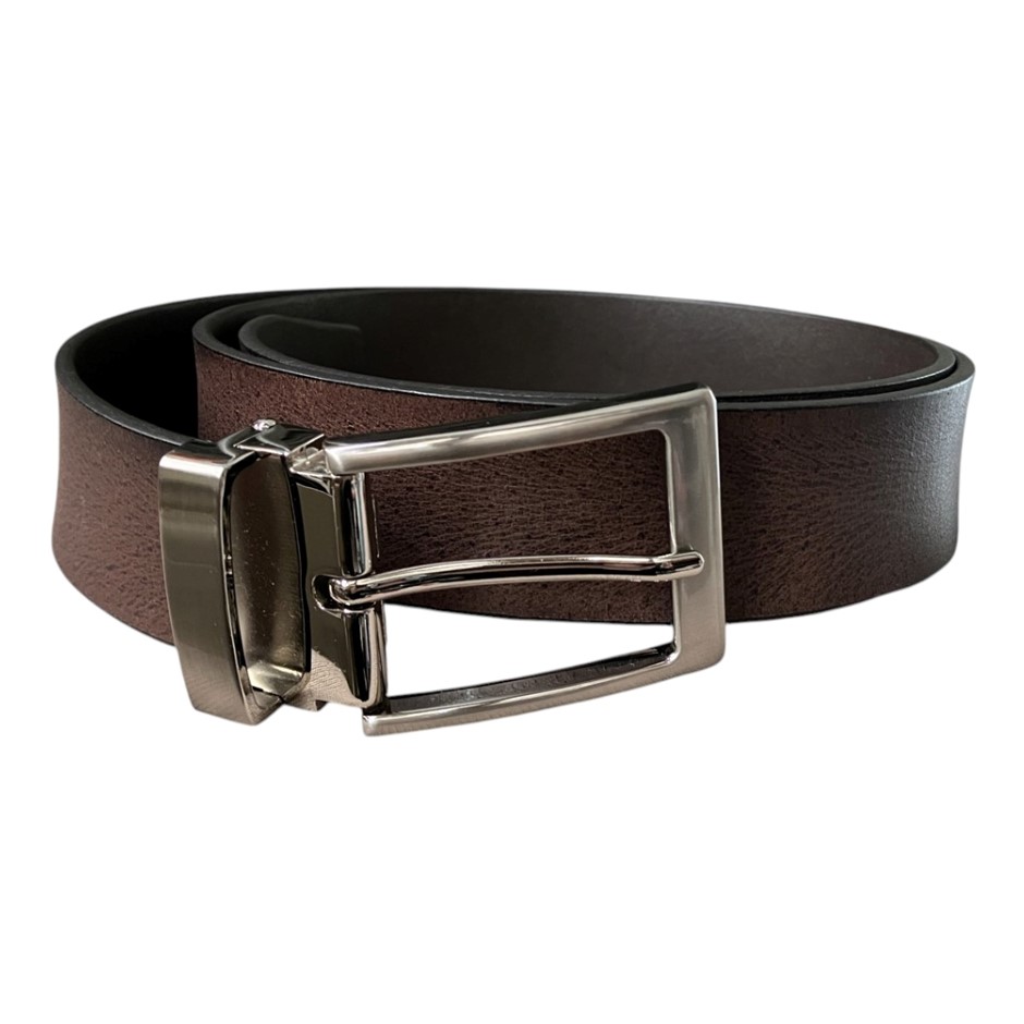 BUCKLE Men's Solid Hide Leather Belt, Size 92cm (36"), Genuine Leather, Dar