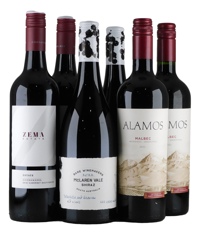 Mixed Red Wine Pack (6x 750mL). Multi Region.