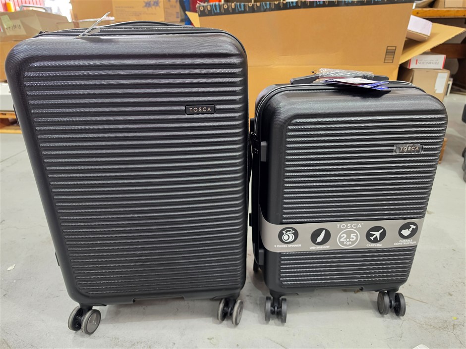 TOSCA Hard Suitcase, Set of Medium and Small, Black.