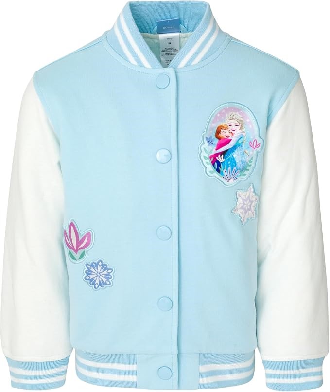 Disney Minnie Mouse Frozen Lilo & Stitch Girls Varsity Bomber Jacket Toddle