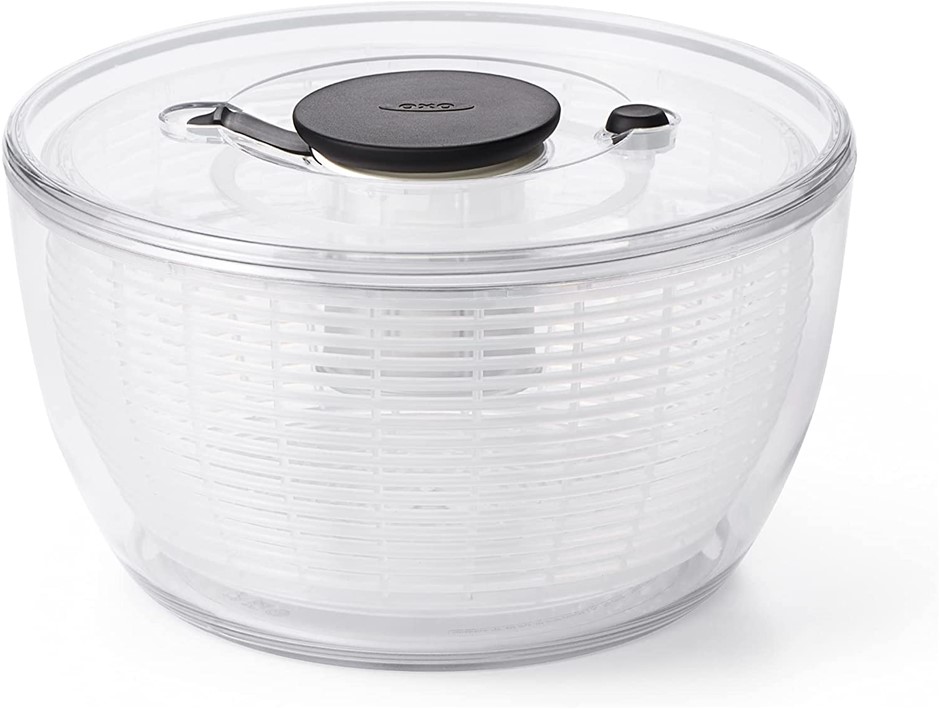 OXO Good Grips Salad Spinner, 4L, Clear. NB: Minor Use, Not Boxed.