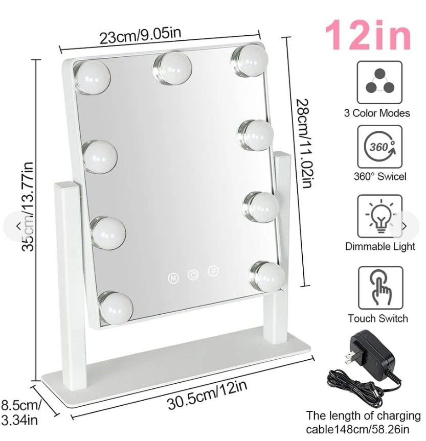 Depuley LED Mirror Light 50x30mm White. NB: dusty from storage