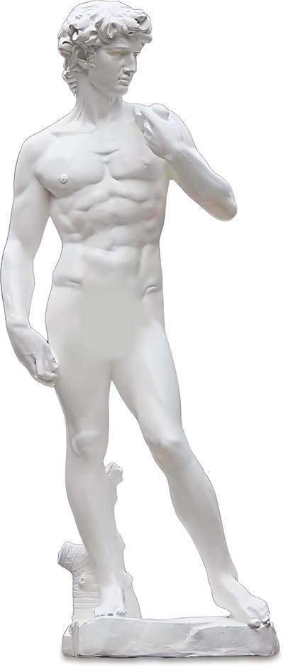 PALMETTO HOUSEWARES Sculpture of David Whole Body Replica - White Color Sta
