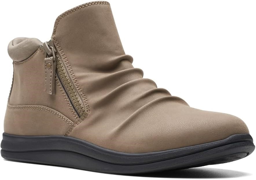 CLARKS Women's Breeze Range Ankle Boot, US6/EU36, Dark Taupe Synthetic, 261