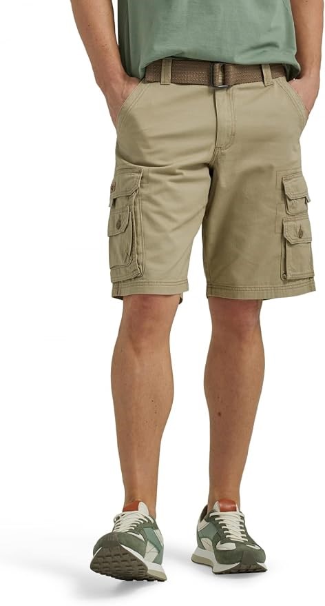 LEE Men's Big-Tall Dungarees Belted Wyoming Cargo Short, Size 54, Khaki, 10