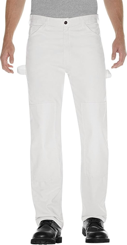 DICKIES Men's Double Knee Painter's Pant, 40W x 32L, White, 2053WH. Buyers