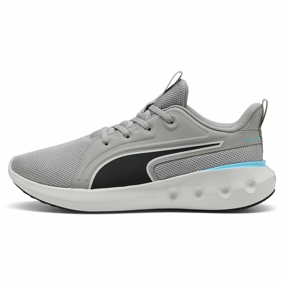 PUMA Men's Softride Carson Shoes, Size US12, GreyEcho/Black/VibrantBlue (25