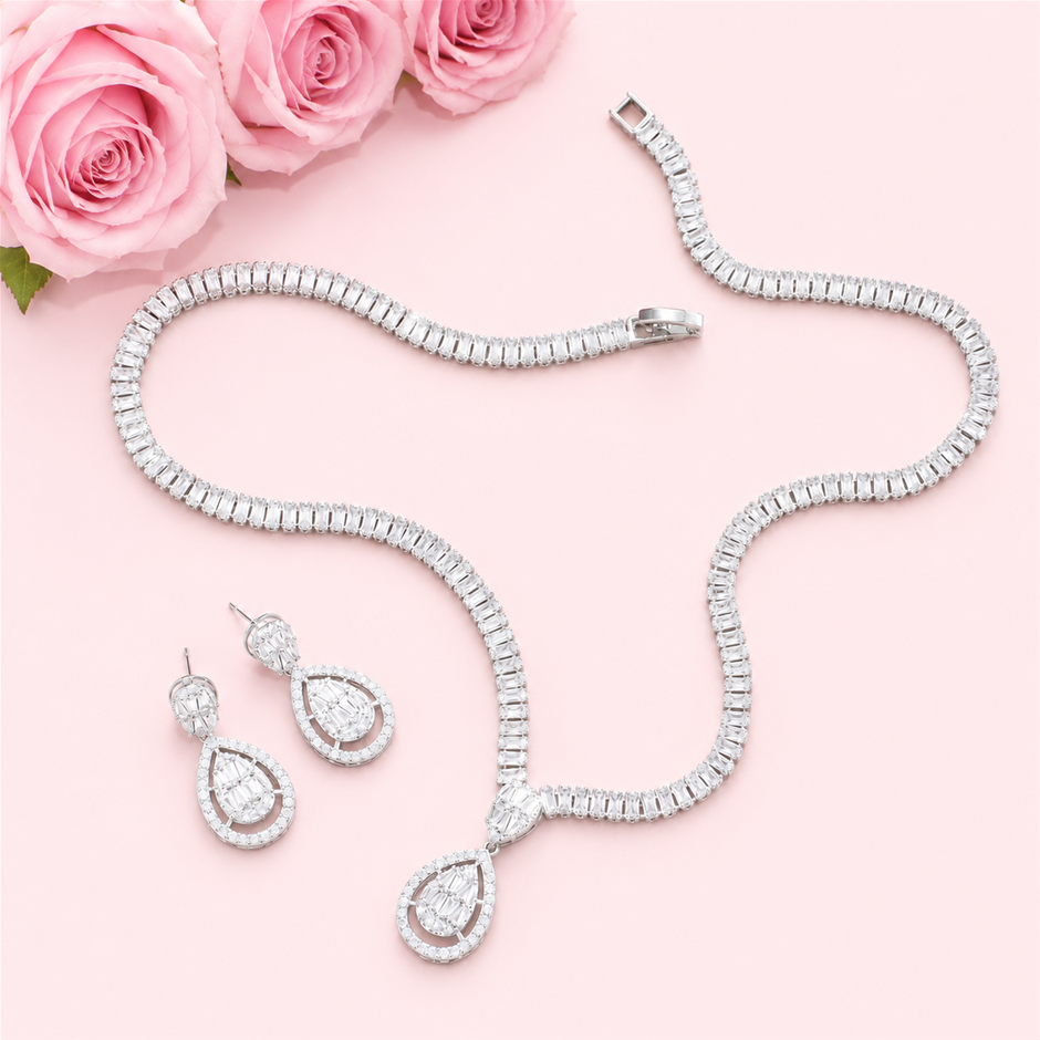 Baguette Tennis AAA+ Cubic Zirconia Jewellery Set