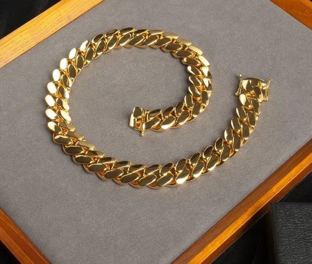 18k/Italy Yellow Gold Filled Cuban Bracelet - 6mm-8.5inch