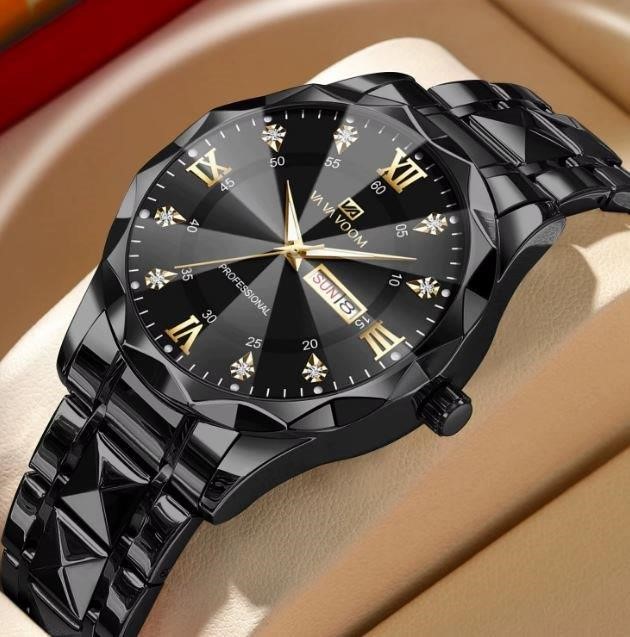 Jewelz Merchants Men’s Luxury Black Watch – Father’s Day Special
