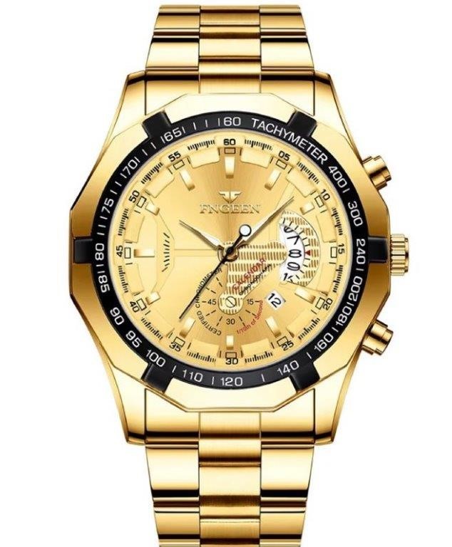Jewelz Merchants Men’s Gold-Tone Sport Watch – Gold Dial
