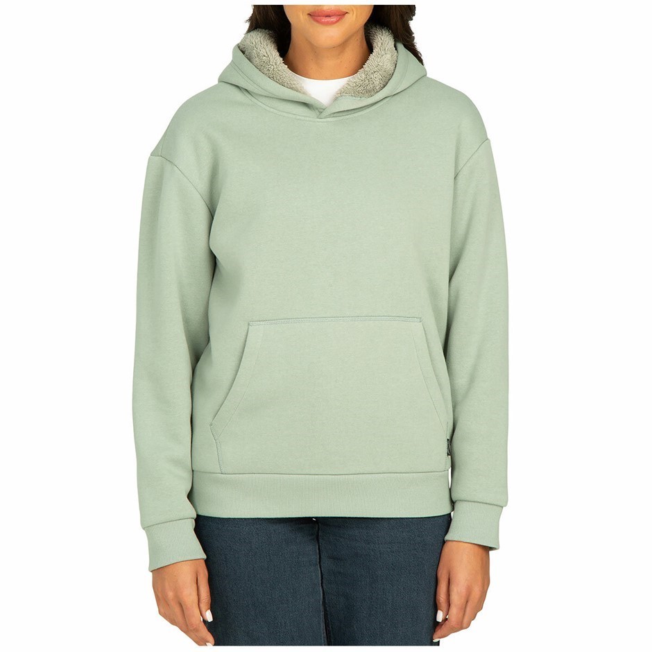 REALTREE Women's Sherpa-Lined Hoodie, Size L, Sage Green. Buyers Note - Di