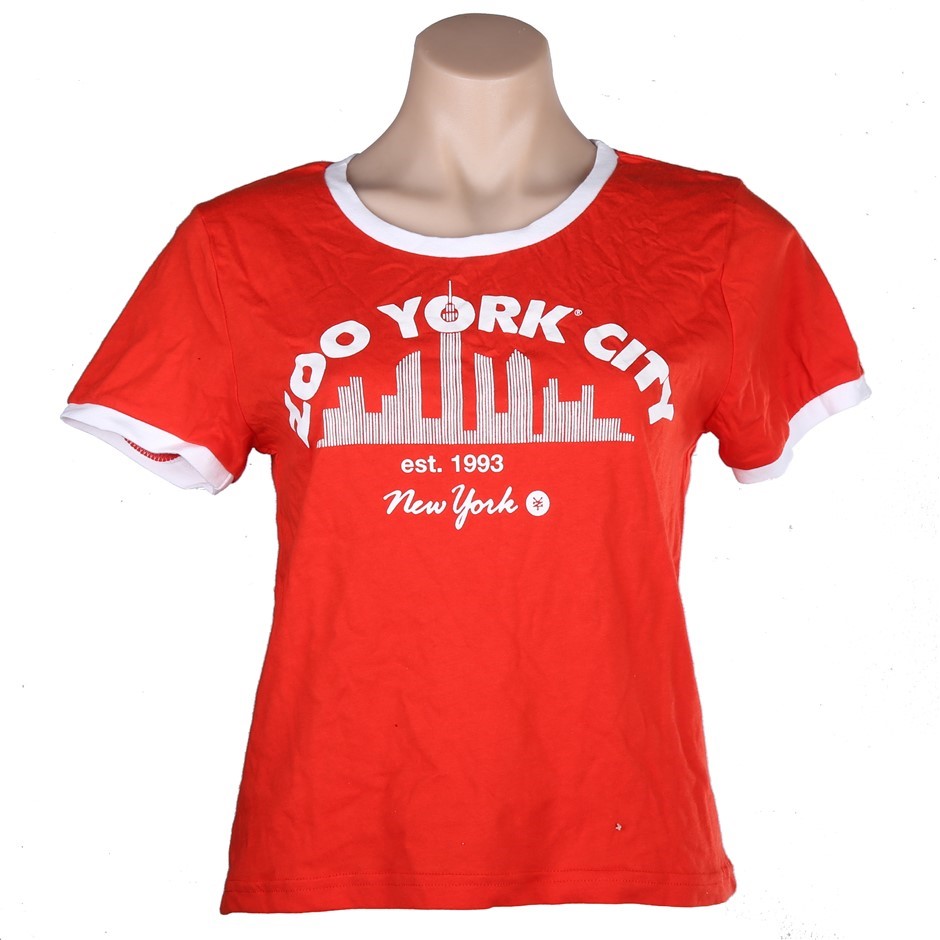 ZOO YORK Women's 2pcs City Crew Neck T-Shirt, Size 12, Red.  Buyers Note -