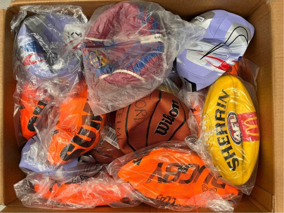 Assorted Sport Balls Including WILSON, SHERRIN & More. NB: Sold as shown in