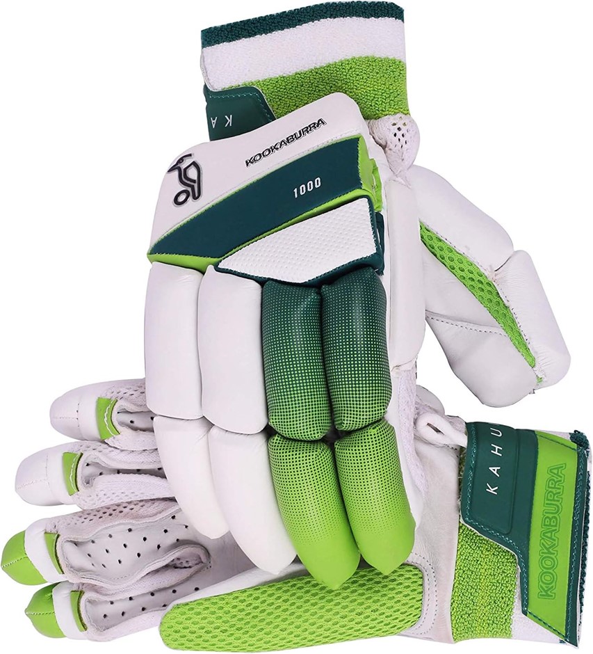 2 X KOOKABURRA Kahuna 1000 Batting Gloves Youth, Left Hand, White/Green. <b