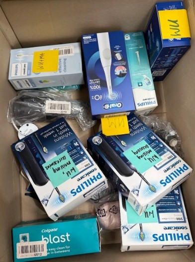 Assorted Box of Electric Toothbrushes and Atatchments/Accessories. NB: Item