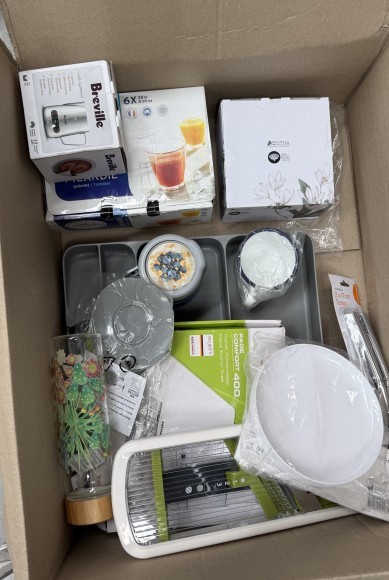 Assorted Box of Kitchenware Items incl: Assorting Traym Duralex Glass Tumbl