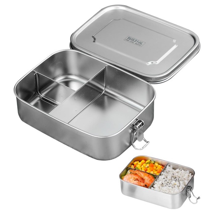 Stainless Steel Bento Lunch Box, 5-Compartment.
