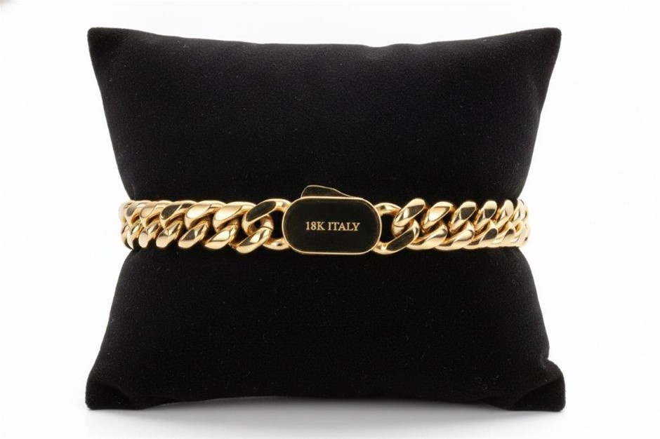 18k Italy Stamped Triple Yellow Gold Plated Bracelet-Quality Guarantee-20cm