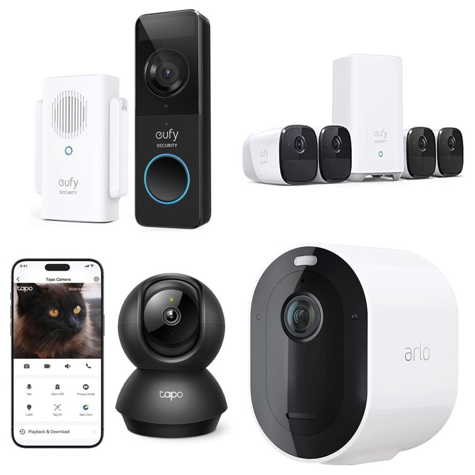 4 x Assorted Smart Home Security, RRP: -$966, Incl: 1 x eufy Video Doorbell