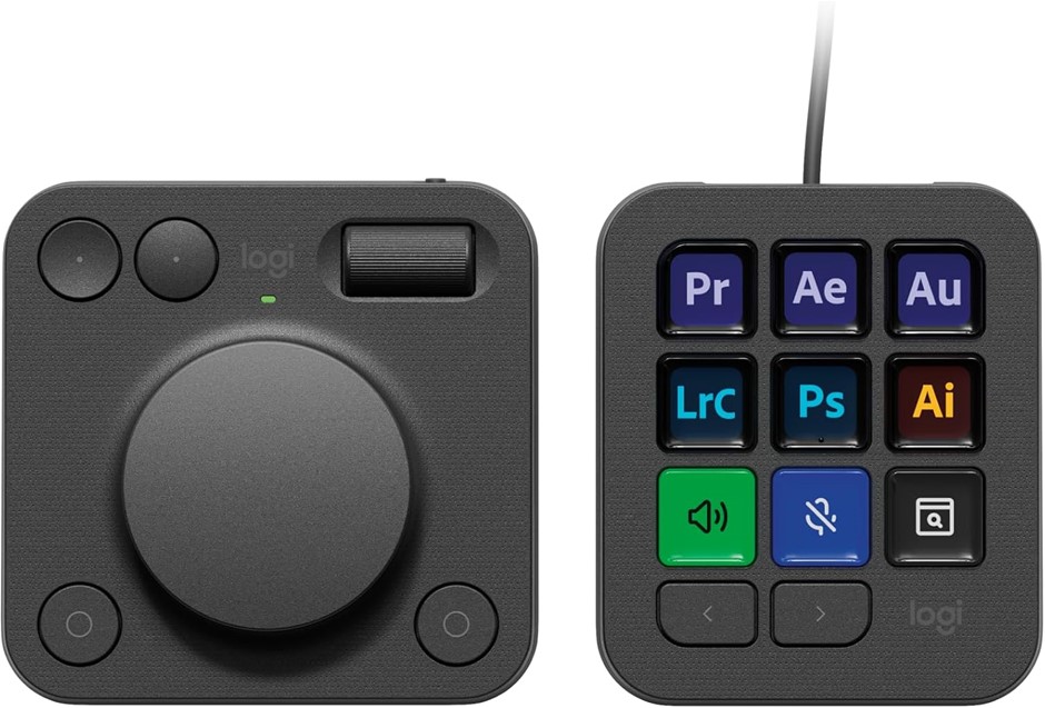 LOGITECH MX Creative Console, Programmable Keypad with 9 Customizable LCD K