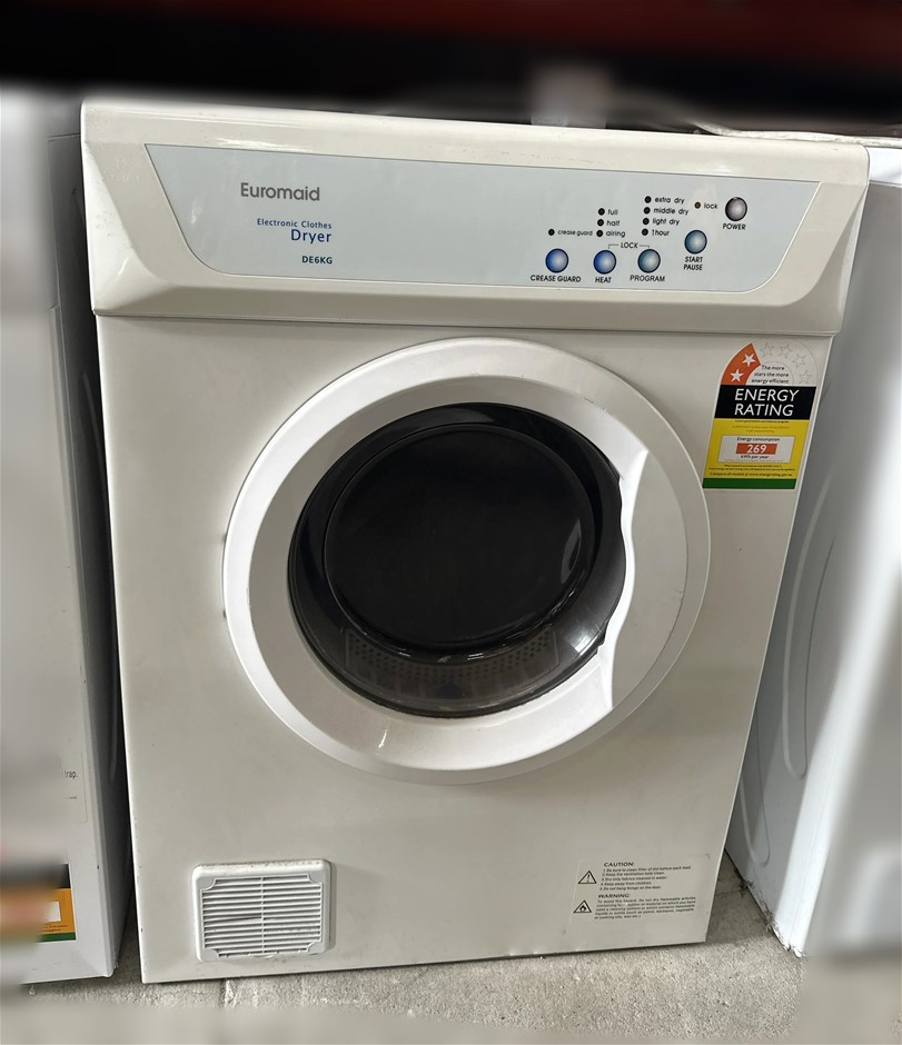 EUROMAID Vented Dryer 6Kg, White, DE6KG NB: photo as is